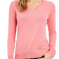 Charter Club Women's Merino Wool Button Cuff V Neck Sweater Gray Size XX-Large