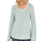 Style & Co Women's Boxy Knit Pullover Sweater  Green Size Small