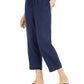 Charter Club Women's Linen Capri Tie Waist Pants Charcoal Size Large
