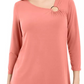 JM Collection Women's Asymmetrical Ring Tunic Orange Size X-Small