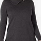 Karen Scott Women's Cotton Zip Neck Sweater Blue Size X-Small