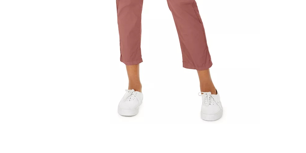 Style & Co Women's Pull On Cuffed Utility Pants Orange Size 14