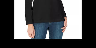 Karen Scott Women's Lace Up French Terry Sweatshirt Black Size X-Small