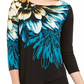 Alfani Women's Bold Floral Blouse Black Size Petite X-Large