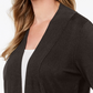 JM Collection Women's Open Front Cardigan Brown Size Petite Small
