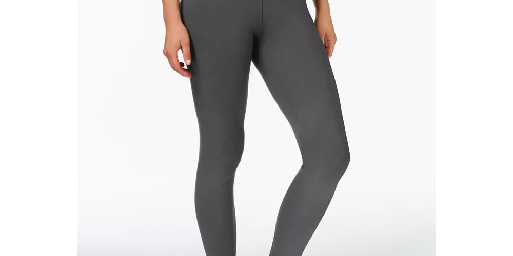 Maison Jules Women's Basic Mid Rise Leggings  Blue Size Medium