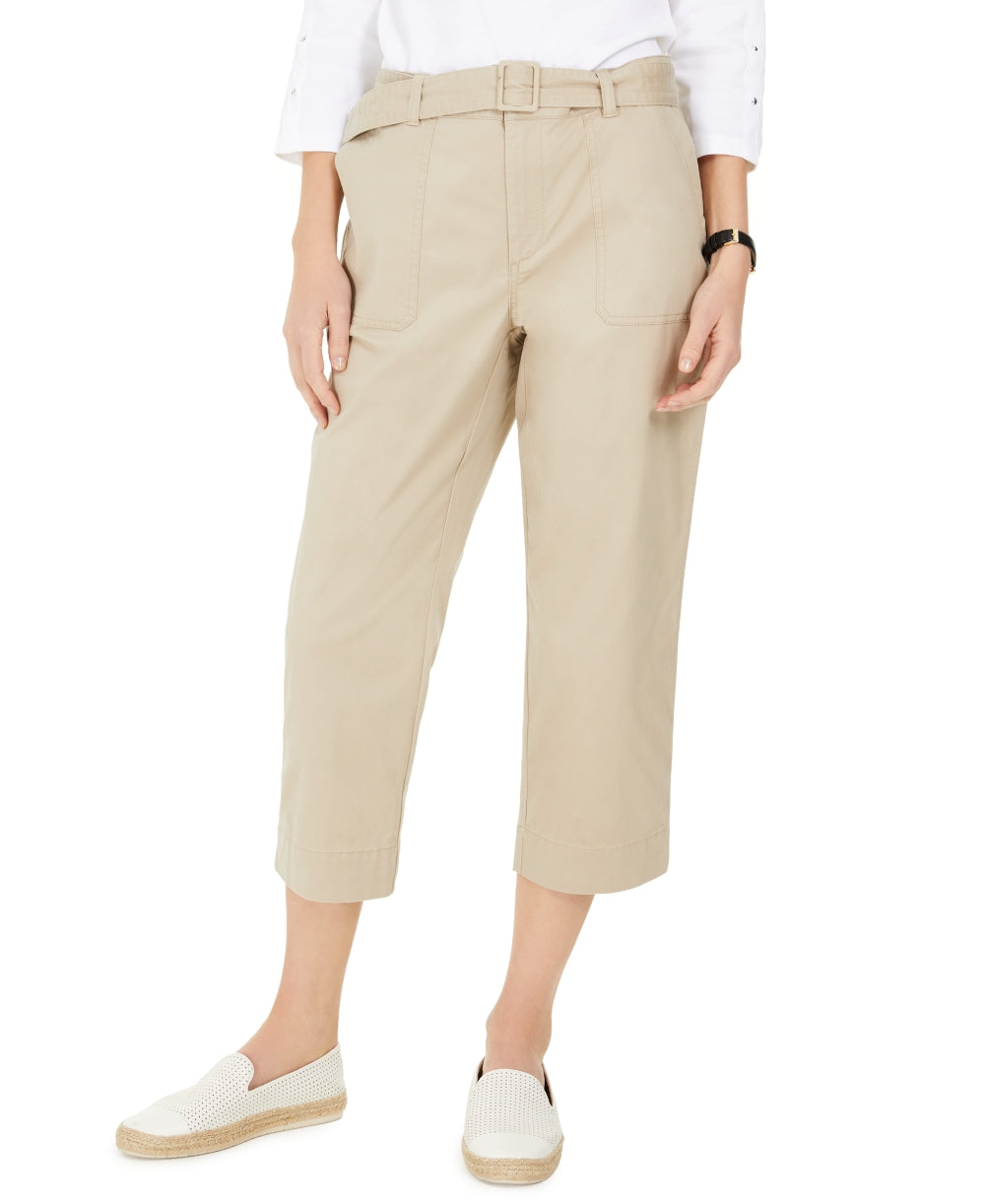 Charter Club Women's Capri Twill Pants Beige Size 10