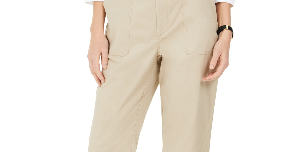 Charter Club Women's Capri Twill Pants Beige Size 10