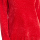 Karen Scott Women's Petite Envelope-Neck Chenille Sweater Red Size PL