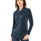 Style & Co Women's Chenille Cowl-Neck Sweater Blue Size XX-Large
