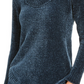 Style & Co Women's Chenille Cowl-Neck Sweater Blue Size XX-Large
