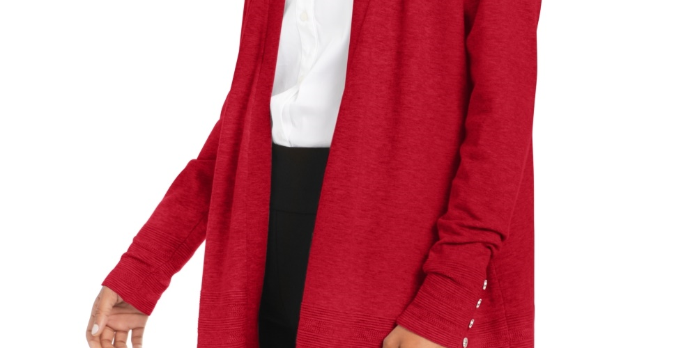 Charter Club Women's Open-Front CardiganMedium Red Size XX-Large