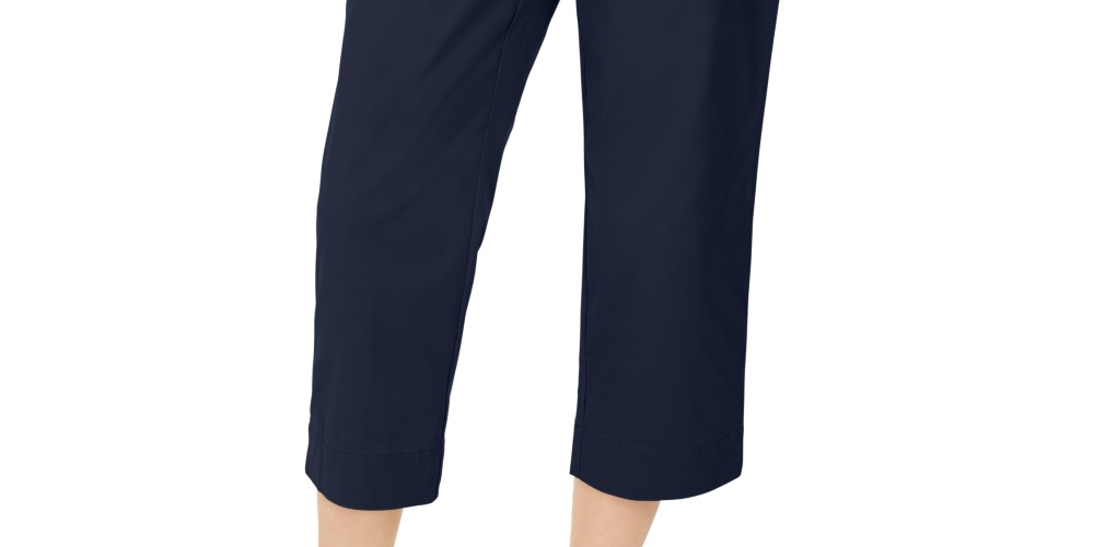 Charter Club Women's Cropped Twill Pants Blue Size 6
