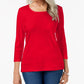 Karen Scott Women's Scoop-Neck Top Bright Red Size Medium