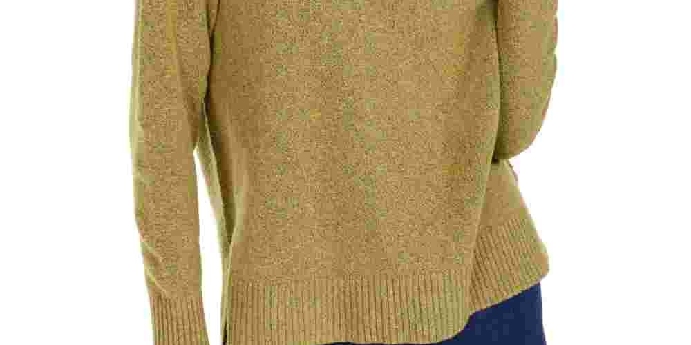 Bar III Women's Long Sleeve Turtle Neck Sweater Green Size X-Small