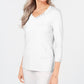 Karen Scott Women's Cotton V-Neck Button-Trim Top White Size X-Small