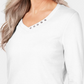 Karen Scott Women's Cotton V-Neck Button-Trim Top White Size X-Small