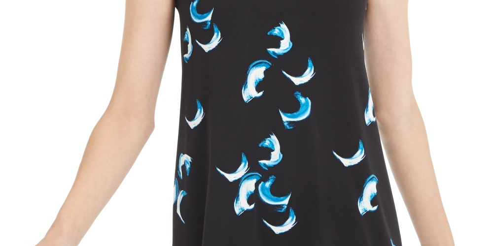 Alfani Women's Hardware Trim Top Blue Size PM