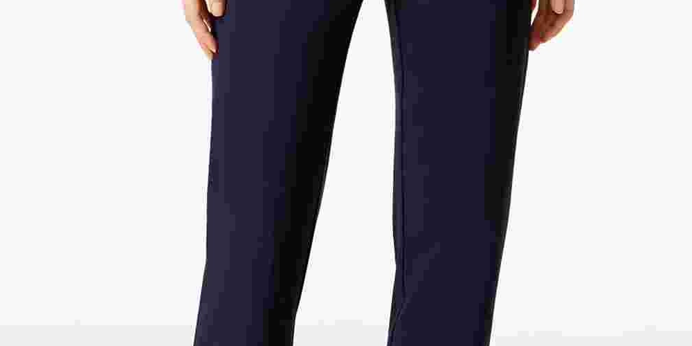 Alfred Dunner Women's Classics Allure Pull-On Slim-Leg Pants Navy Size 10