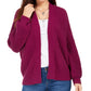 Style & Co Women's Chunky Cable Knit Open Front Cardigan Pink Size X-Small