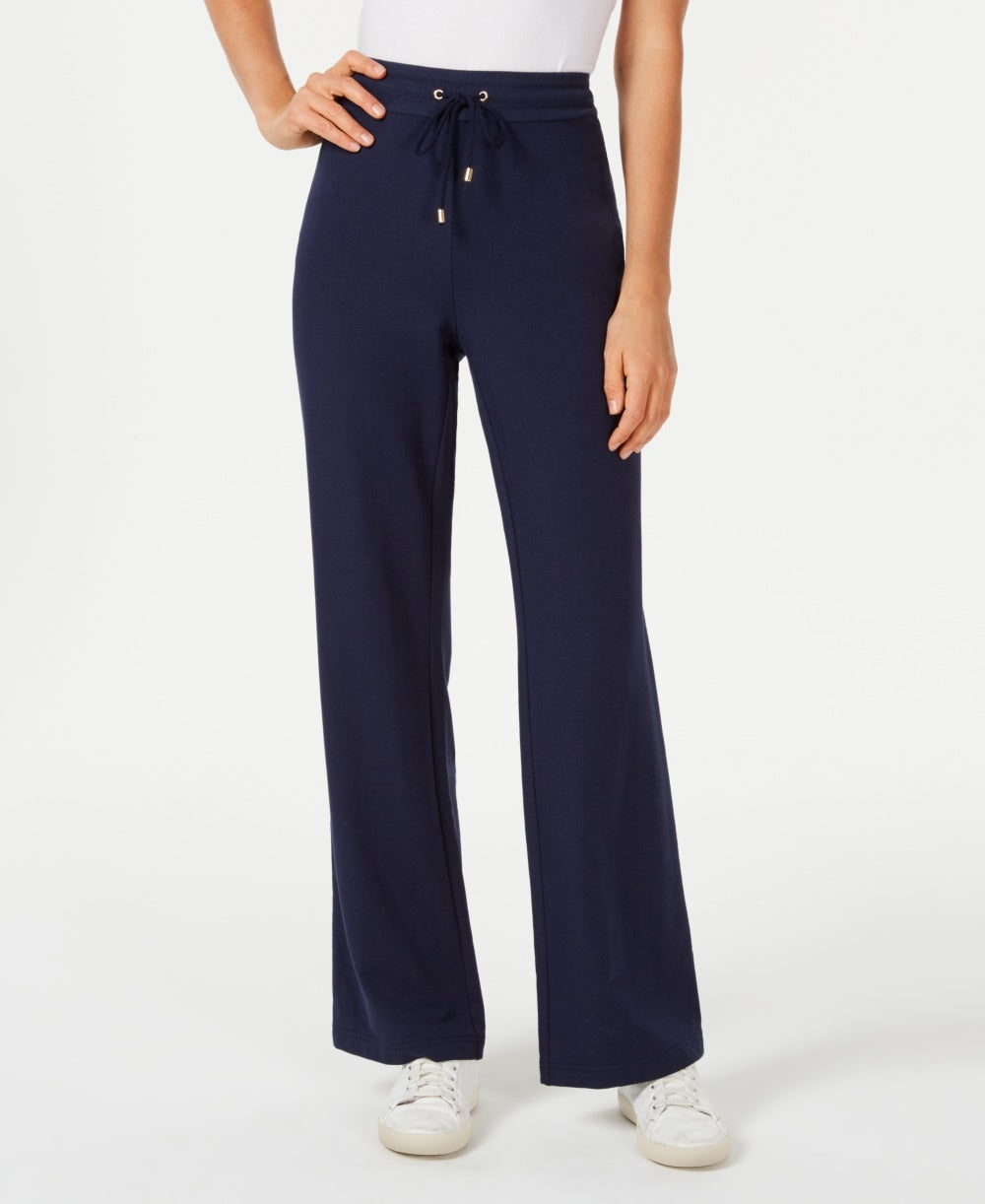 Charter Club Women's Wide Leg Pull On Pants Blue Size PL