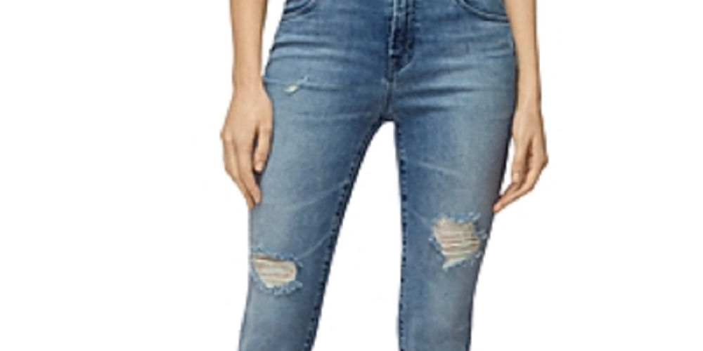 J Brand Women's Alana High Rise Cropped Skinny Jeans in Fix Up Destruct Blue Size 29