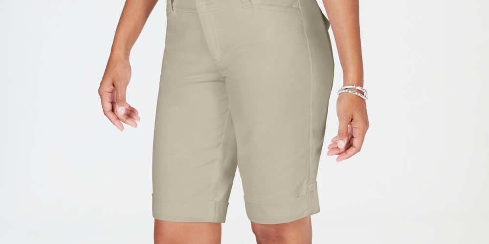 Charter Club Women's Plus Size Sleeveless Utility Blouse Beige Size 16