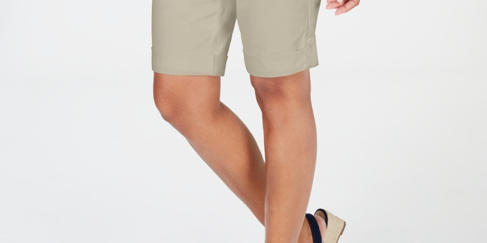 Charter Club Women's Plus Size Sleeveless Utility Blouse Beige Size 16