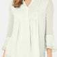 Charter Club Women's Double Ruffle Textured Pintuck Top White Size Large