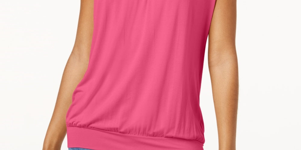 JM Collection Women's Blouson T-Shirt Pink Size Large