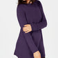 Karen Scott Women's Solid Curved-Hem Tunic Purple Size Small