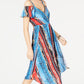INC International Concepts Women's Cold-Shoulder Surplice Dress Black Size 8 Petite