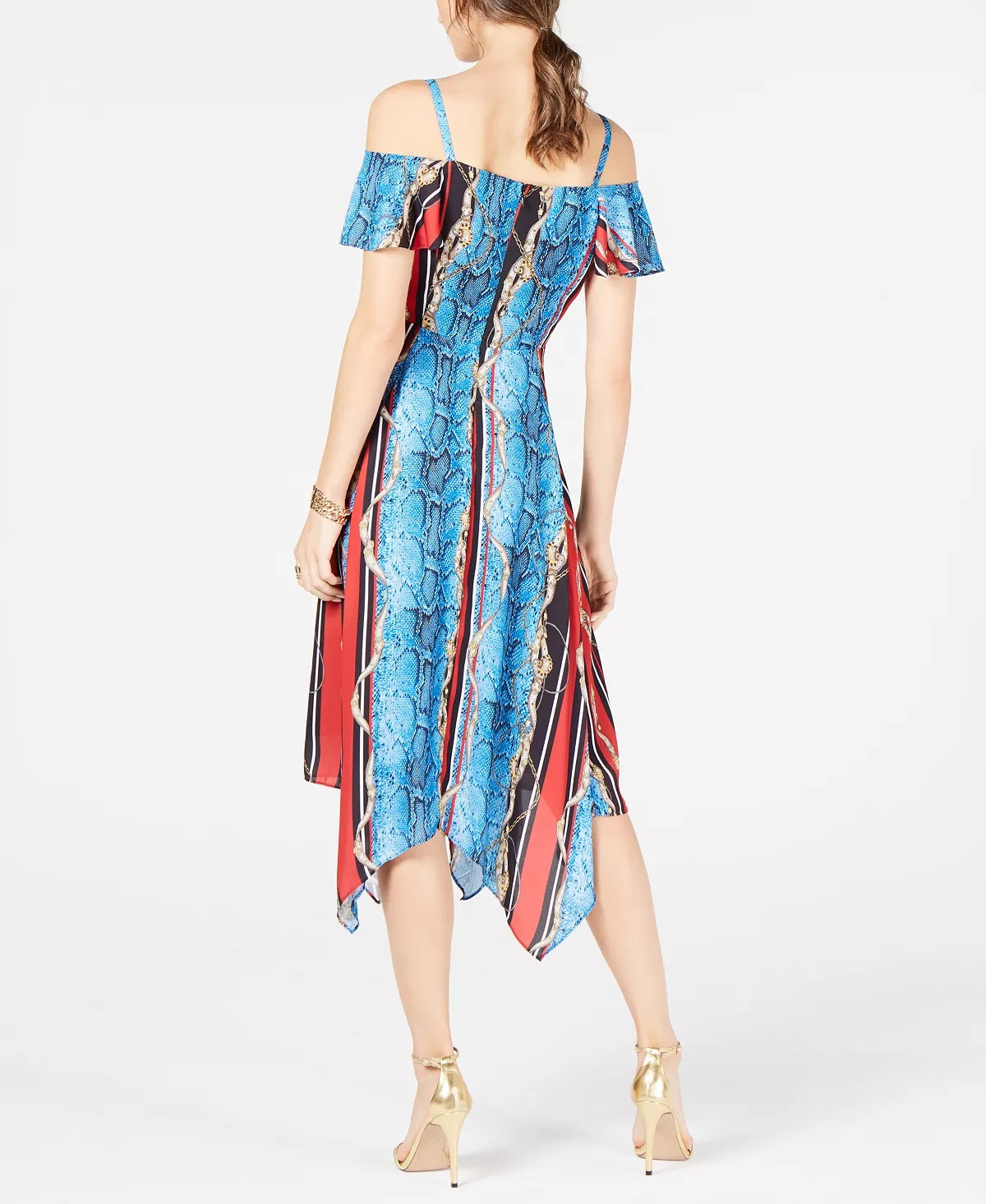 INC International Concepts Women's Cold-Shoulder Surplice Dress Black Size 8 Petite