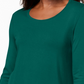 JM Collection Women's Petite Three-Quarter-Sleeve Top Green PS/M