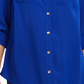 Charter Club Women's Two-Pocket Shirt Blue Size Small