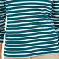 Charter Club Women's Metallic-Stripe Top Green Size Medium