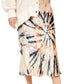 Free People Women's Serious Swagger Tie Die Velvet Skirt Beige Size Small