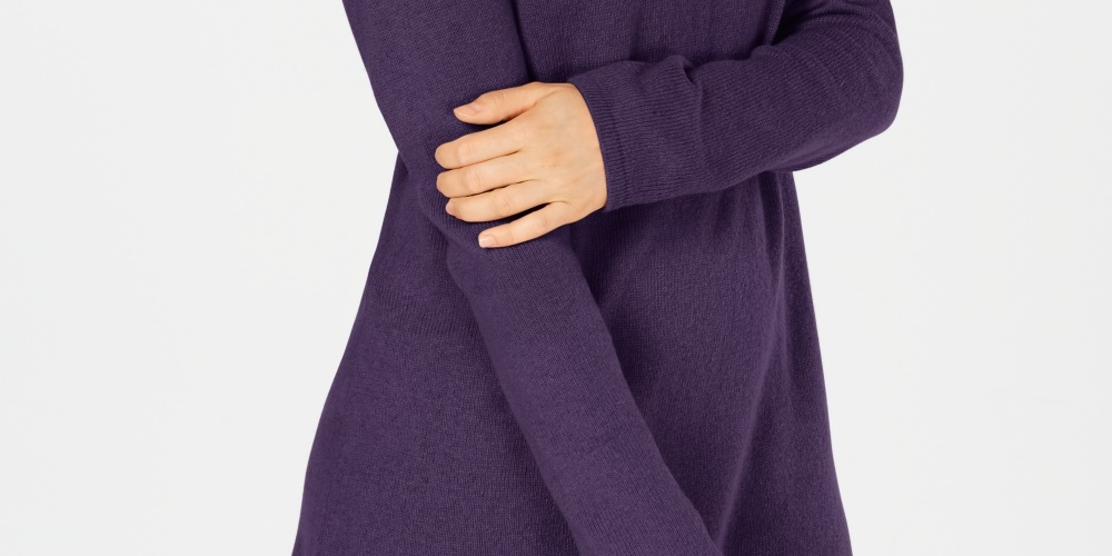 Karen Scott Women's Solid Curved-Hem TunicPurple Size X-Small