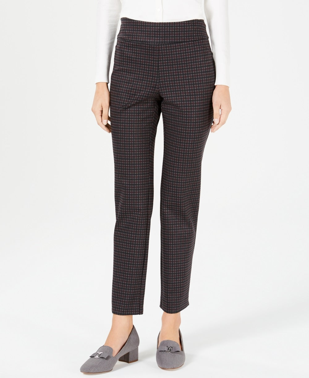 Charter Club Women's Printed Pull On Pants Brown Size 6