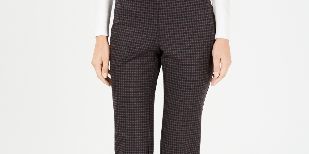 Charter Club Women's Printed Pull On Pants Brown Size 6