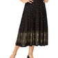 JM Collection Women's Petite Glitter-Border A-Line Skirt Black PS