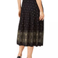 JM Collection Women's Petite Glitter-Border A-Line Skirt Black PS