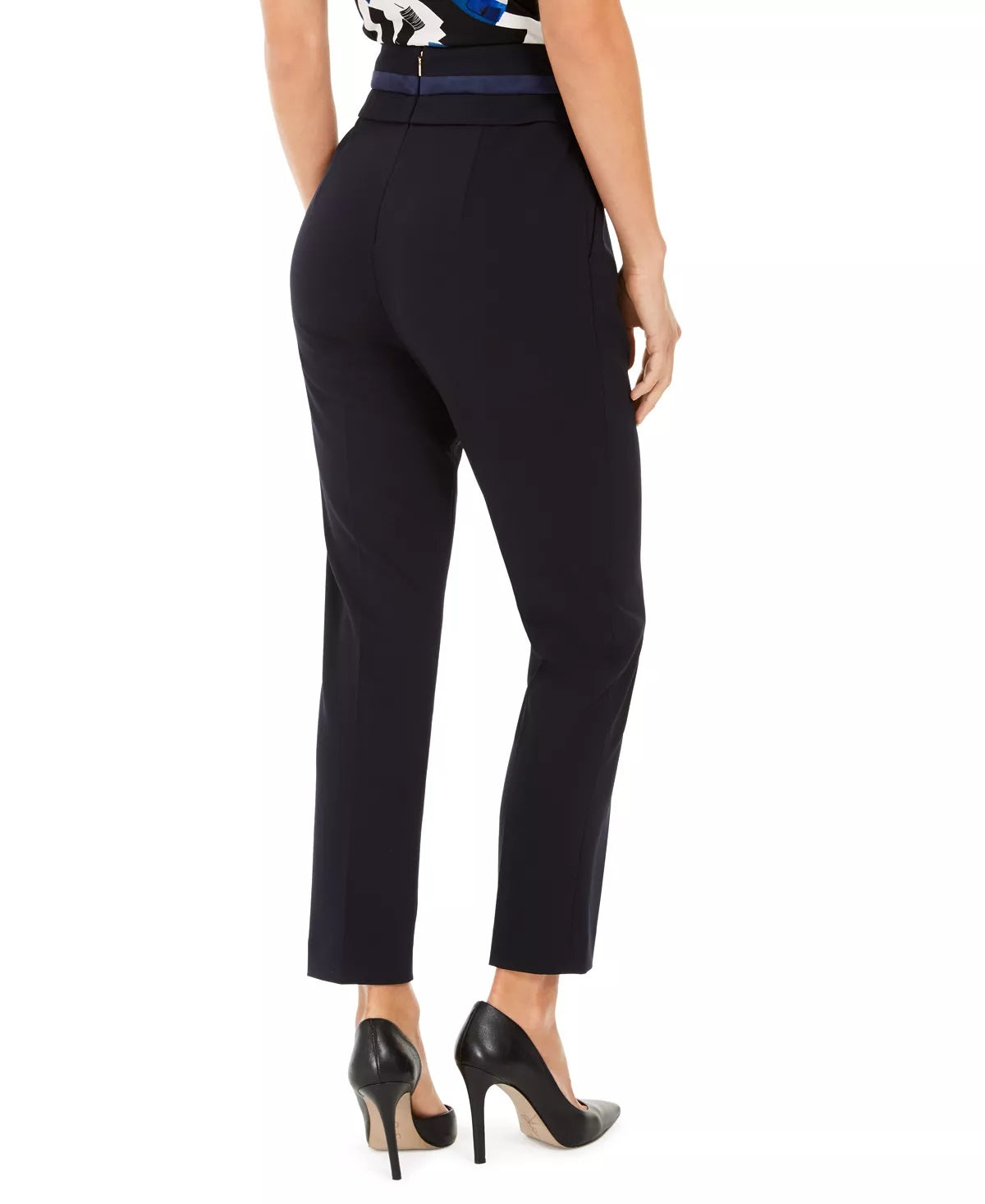 Calvin Klein Women's High-Waisted Pants Navy Size 4