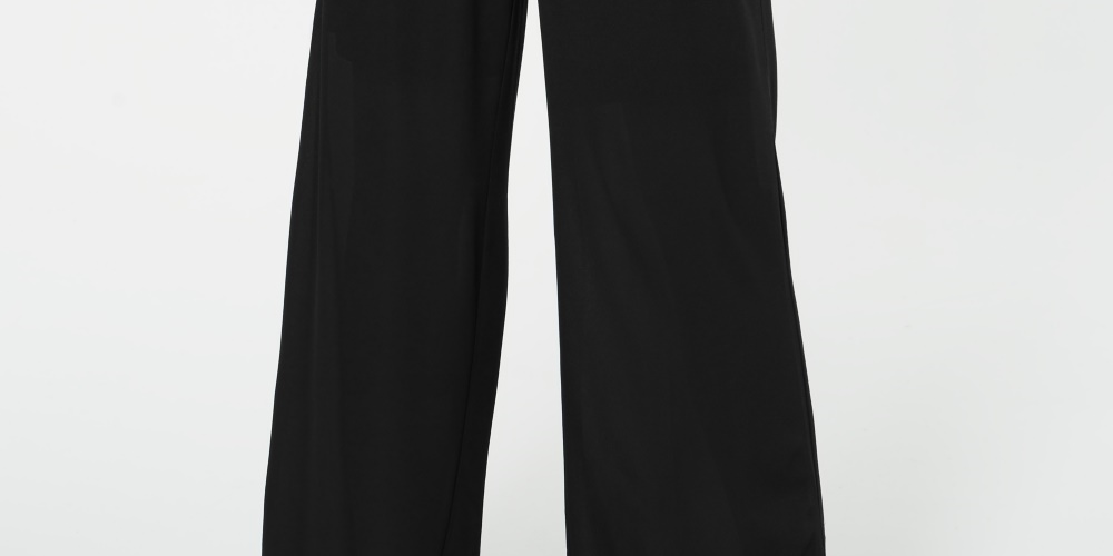 NY Collection Women's Petite Palazzo Pants Black Size Petite X-Large