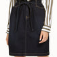 INC International Concepts Women's Paperbag Waist Denim Skirt Blue Size 0