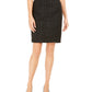 Calvin Klein Women's Metallic Tweed Pencil Skirt Black Size 4