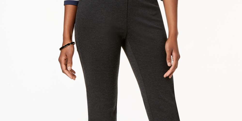 Charter Club Women's Heathered Knit Pants Gray Size 20X4