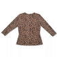 Charter Club Women's 3/4 Sleeve Crossover V Neck Blouse Brown Size X-Large
