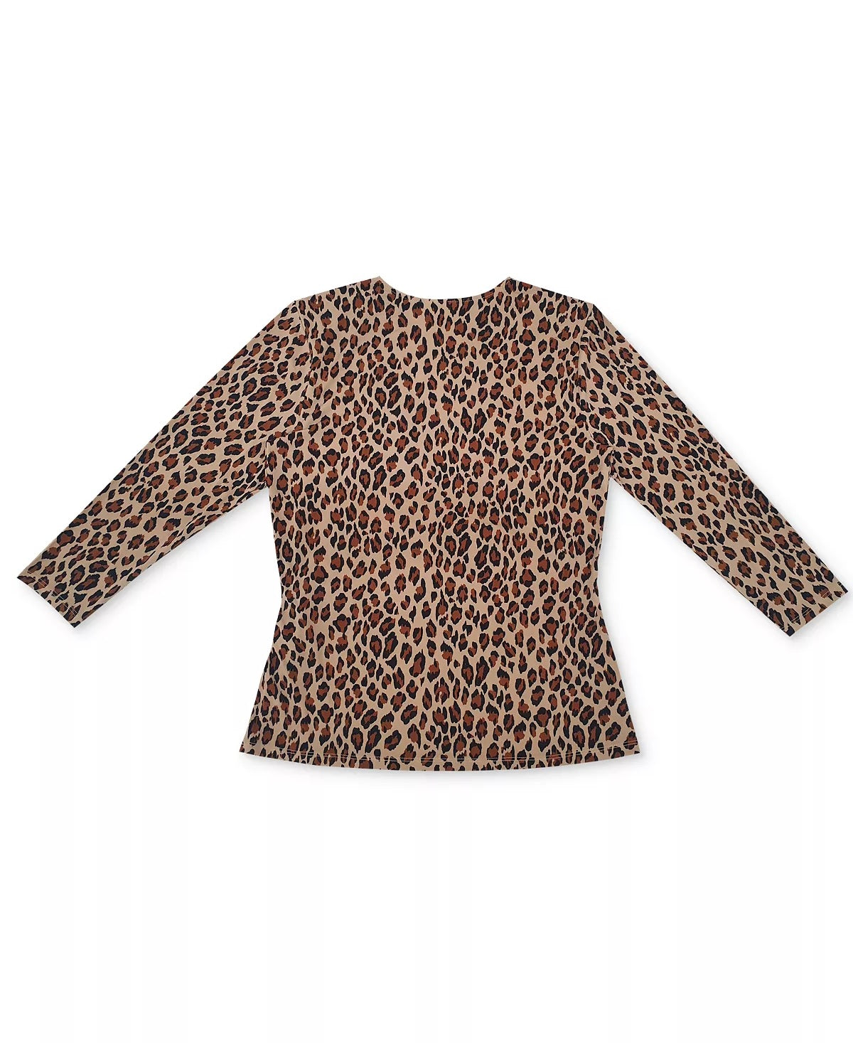 Charter Club Women's 3/4 Sleeve Crossover V Neck Blouse Brown Size X-Large