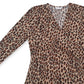Charter Club Women's 3/4 Sleeve Crossover V Neck Blouse Brown Size X-Large